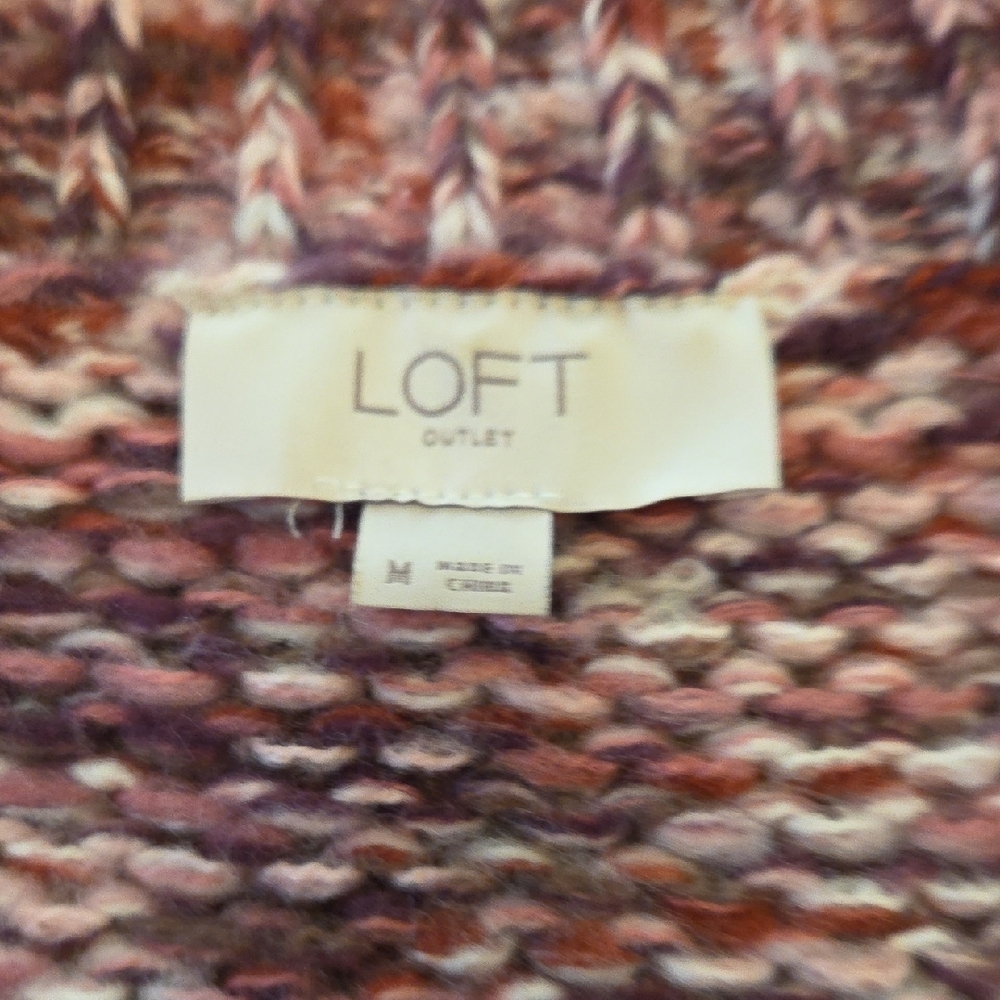 LOFT Marled Purple and Pink Sweater - Picture 3 of 5